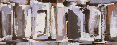 Shen chen, Diary 661 -01. 42 x 108 in. Acrylic on canvas, 2001.