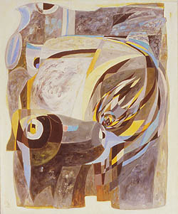 Pang Tao, The Inspiration of bronze No. B20. 71 x 59 in. Acrylic and oil on canvas, 1990.